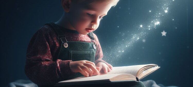 Un enfant lit une histoire pour dormir
